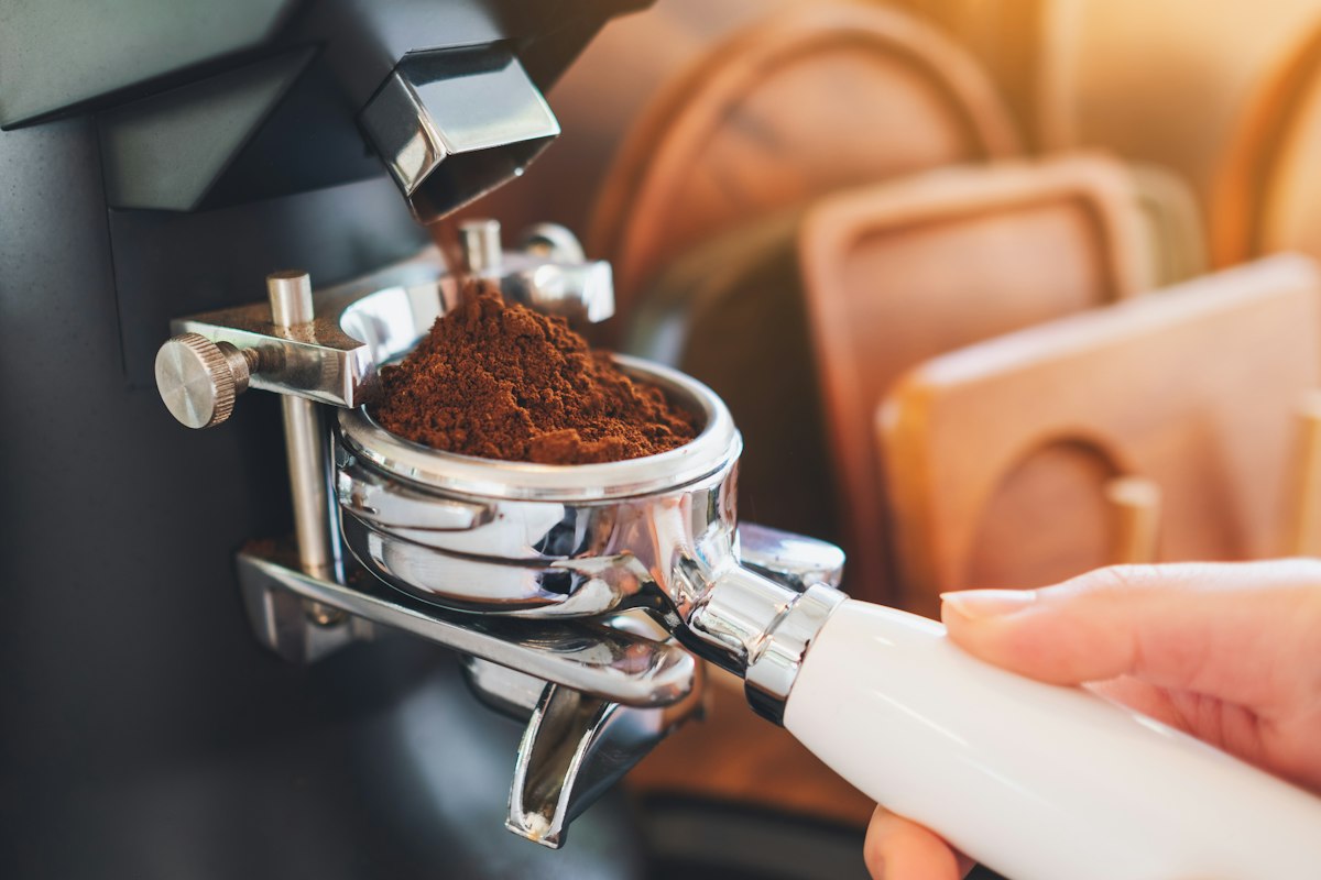 Precision coffee tamper close-up